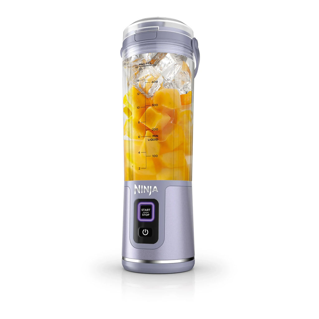 Nouveauté 2026 – Blender portable Ninja Blast , sans fil, bol de 532 ml (18 oz), blender individuel pour milkshakes et smoothies, sans BPA, couvercle étanche et bec verseur, rechargeable par USB-C, pièces compatibles lave-vaisselle, violet métallisé