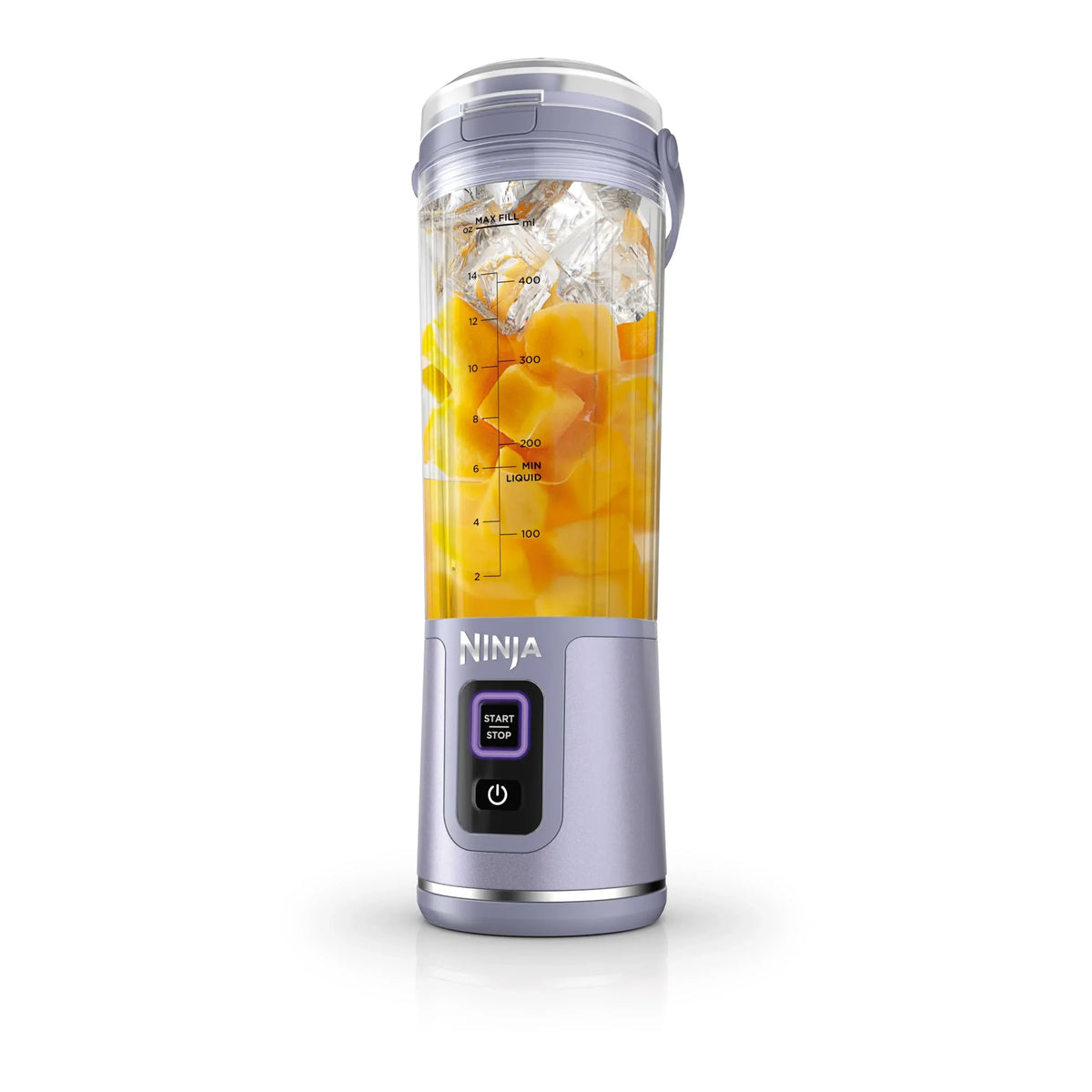 Nouveauté 2026 – Blender portable Ninja Blast , sans fil, bol de 532 ml (18 oz), blender individuel pour milkshakes et smoothies, sans BPA, couvercle étanche et bec verseur, rechargeable par USB-C, pièces compatibles lave-vaisselle, violet métallisé