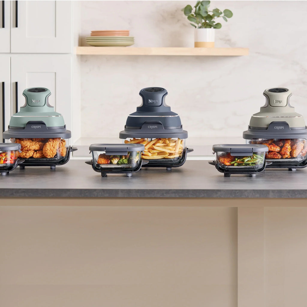 Nouveauté 2026 – Friteuse à air portable Ninja Crispi 4-en-1 en verre , récipients de 4 pintes et 6 tasses, Cyberspace