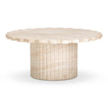 Nouveauté 2026 – Table basse d'intérieur/extérieur TOV Furniture Blossom, finition travertin lavé