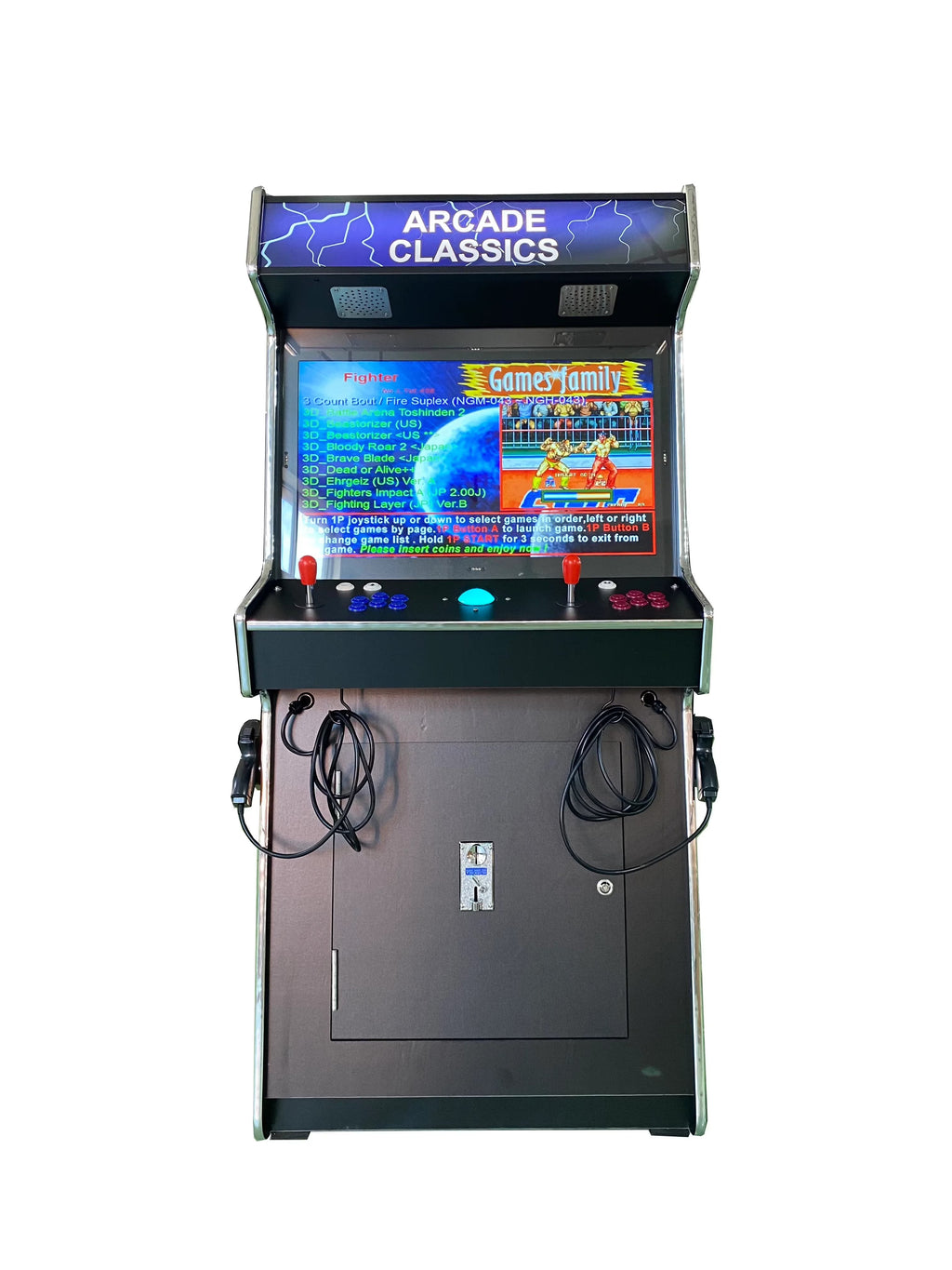 Nouveauté 2026 – Borne d'arcade verticale rétro 2 joueurs avec 2 pistolets, 4600 jeux, noire