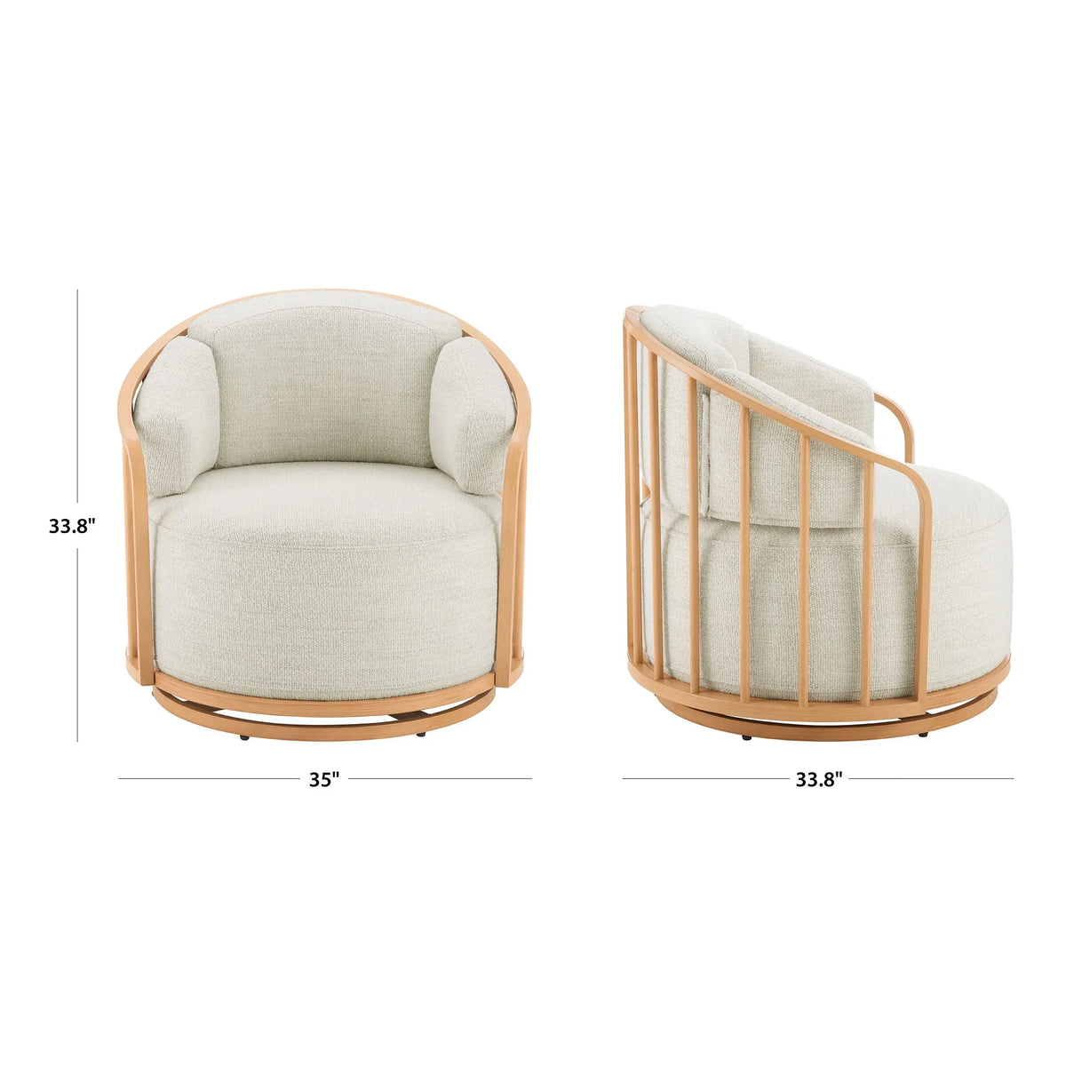 Nouveauté 2026 – Fauteuil pivotant Lillian Birdcage, lin crème, collection Better Homes & Gardens