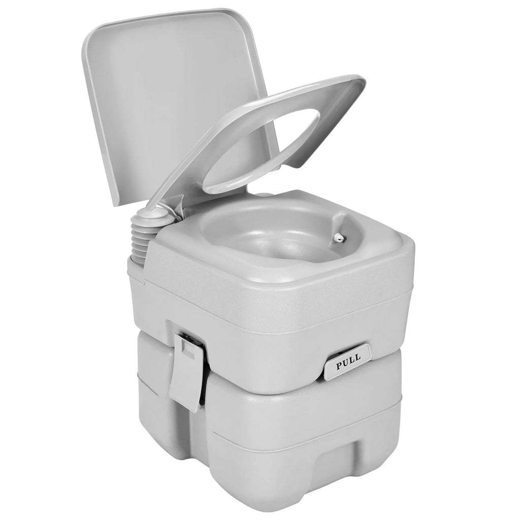Nouveauté 2026 – Toilettes portables Dextrus , 5,3 gallons (20 litres), avec réservoir amovible, double bec verseur, pompe de chasse d'eau, idéales pour le camping, la navigation de plaisance, la randonnée et les voyages. Coloris : blanc et gris
