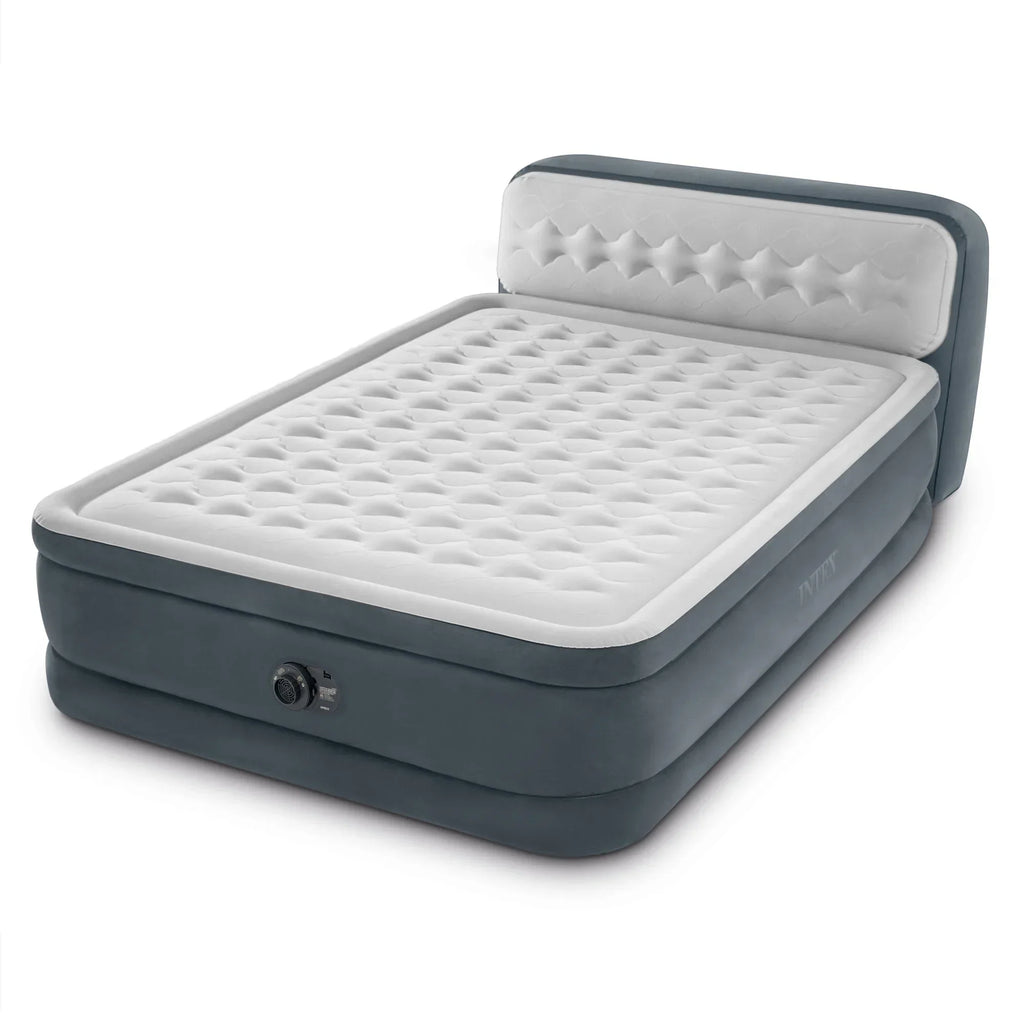Nouveauté 2026 – Matelas Intex Dura-Beam Deluxe Plush Headbed Queen avec pompe intégrée - Emballage ouvert