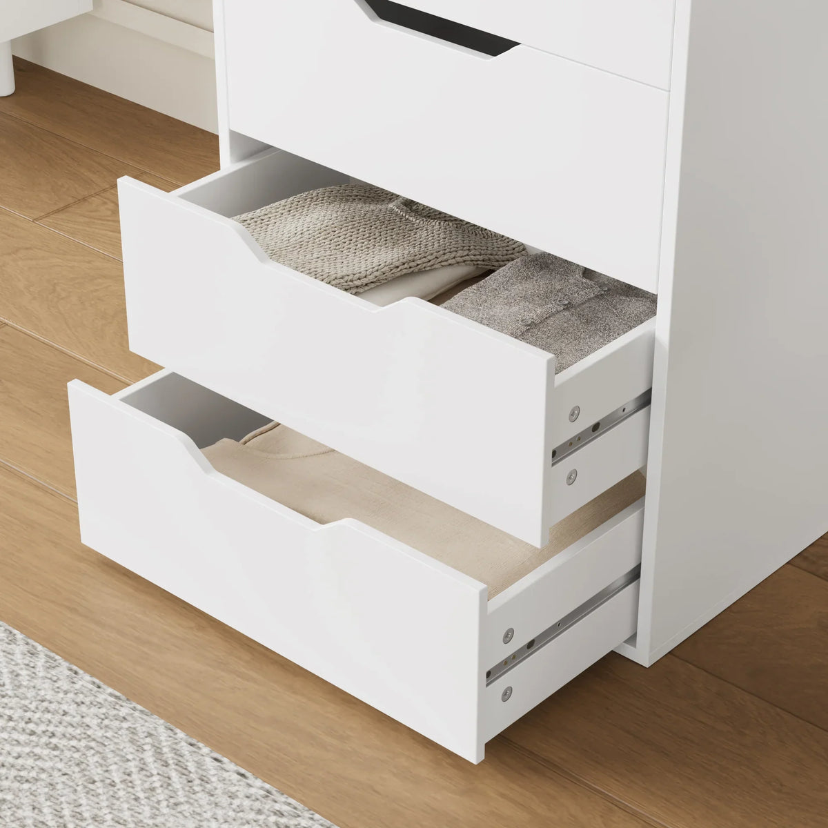 Nouveauté 2026 – Commode verticale Homfa à 8 tiroirs, hauteur 113 cm (44,5 po), style moderne, blanche, idéale pour la chambre ou le salon