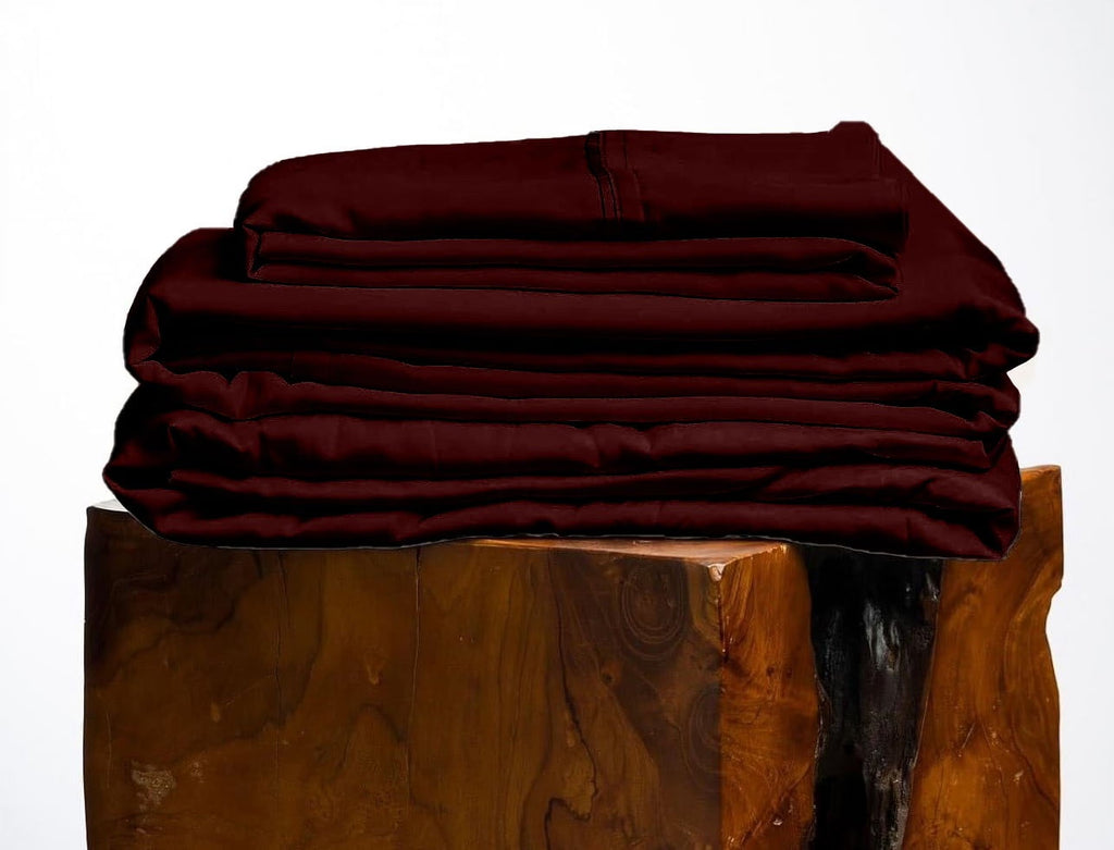 Nouveauté 2026 – Parure de lit 4 pièces en coton égyptien Giza 100 % (600 fils/cm²), drap-housse à bonnet profond de 38 cm, satin doux et respirant - Noir, 1 place