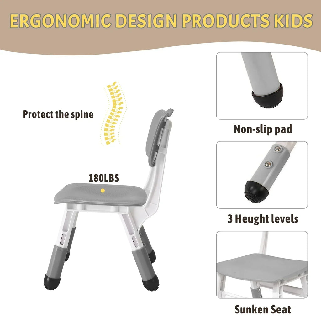 Nouveauté 2026 – Ensemble table et chaises pour enfants TROPOW , table réglable en hauteur pour tout-petits et 6 chaises, table multi-activités avec plateau à motifs graffiti et pieds antidérapants pour les enfants de 2 à 10 ans, idéale pour les gard