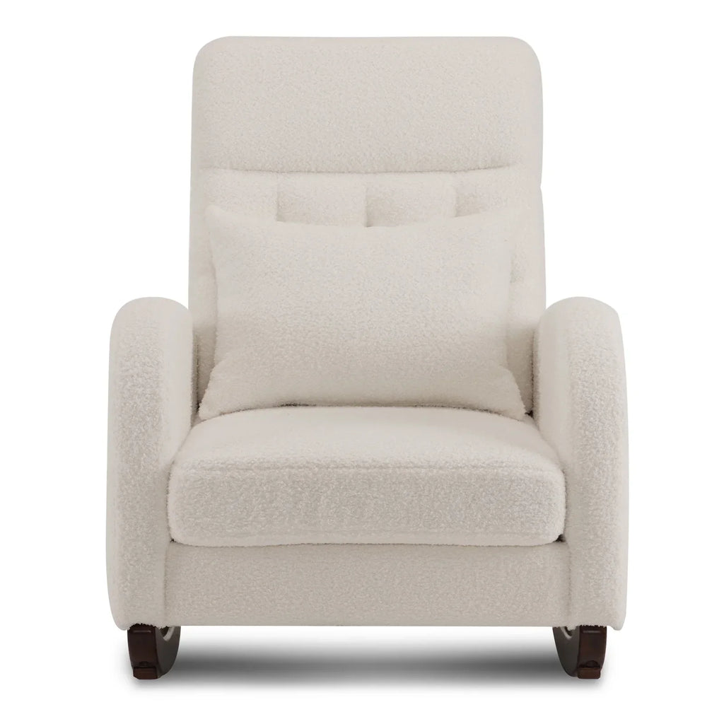 Nouveauté 2026 – Fauteuil à bascule Ktaxon , fauteuil de lecture inclinable, confortable, revêtu de velours peluche, canapé à bascule une place, beige, idéal pour le salon, la chambre d'enfant ou la chambre à coucher