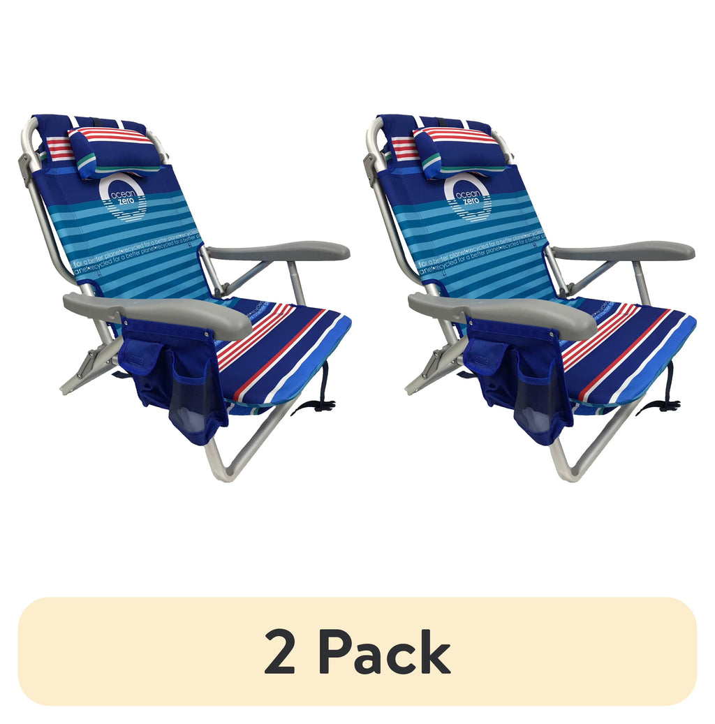 Nouveauté 2026 – Lot de 2) Sac à dos/chaise Ocean Zero Deluxe rayé