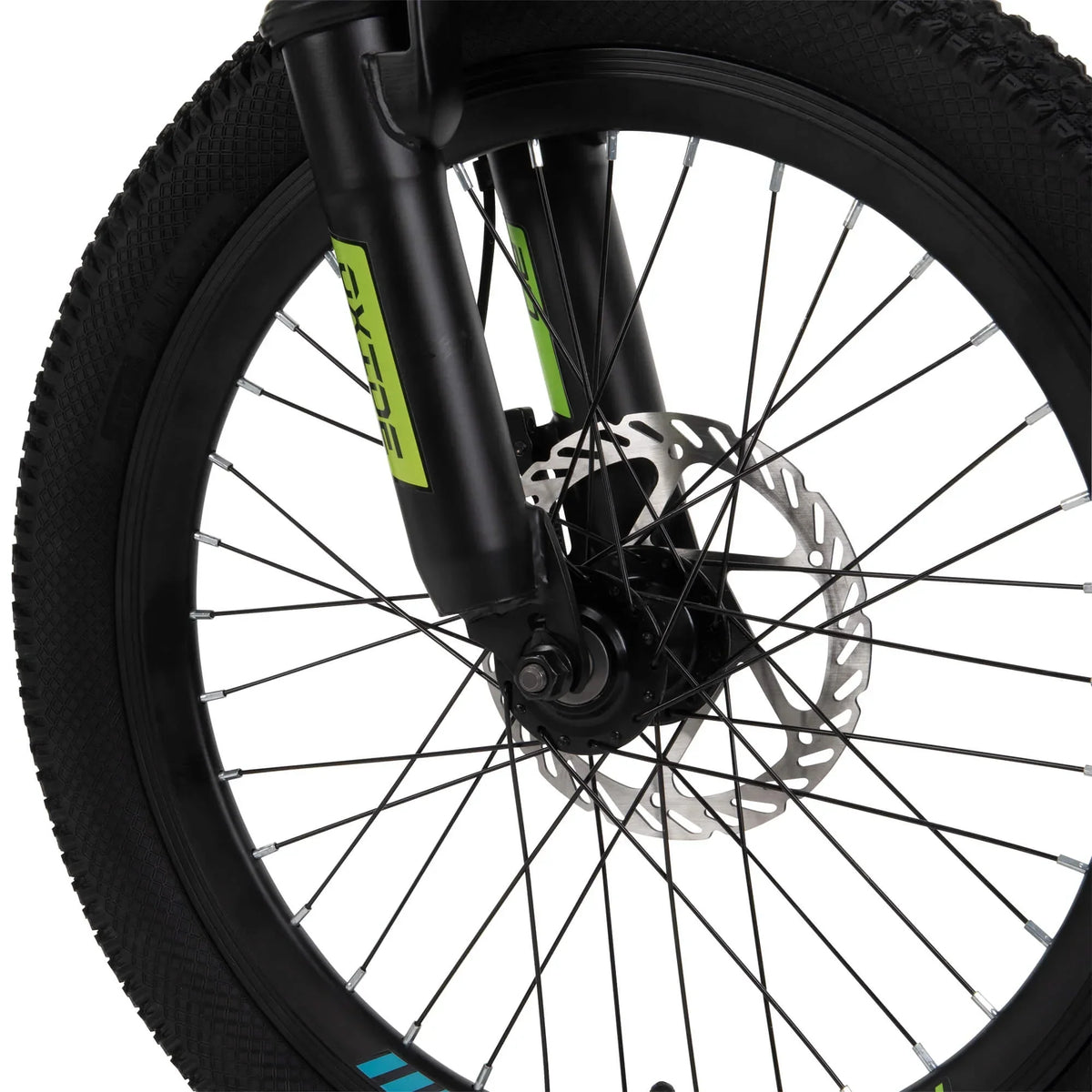 Nouveauté 2026 – VTT garçon Oxide 20 pouces, coloris citron vert/bleu