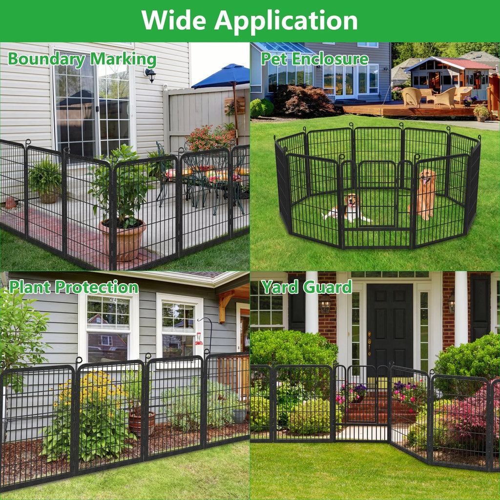 Nouveauté 2026 – Clôture de jardin Garden avec portail, panneaux de clôture sans creuser, 9,14 m (L) x 81,3 cm (H), barrière pour animaux, clôture décorative pour jardin, patio, clôtures et bordures pour chiens
