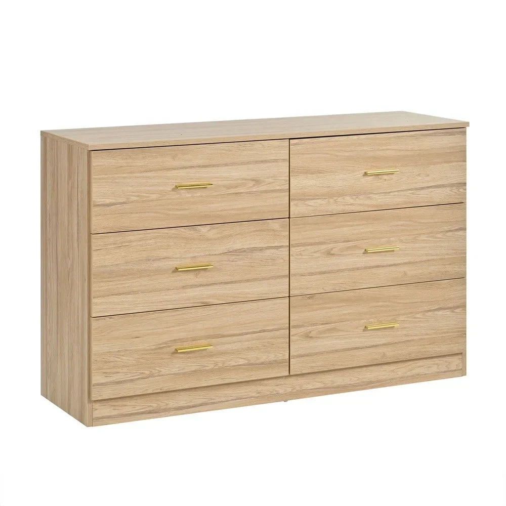 Nouveauté 2026 – Commode moderne Kadyn à 6 tiroirs, meuble en bois, commode pour chambre, meuble de rangement de cuisine avec tiroirs, commode (noire