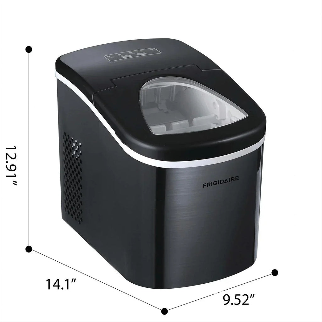 Nouveauté 2026 – Machine à glaçons portable autonettoyante Frigidaire , acier inoxydable noir, (EFIC117-Ssblack_Sc
