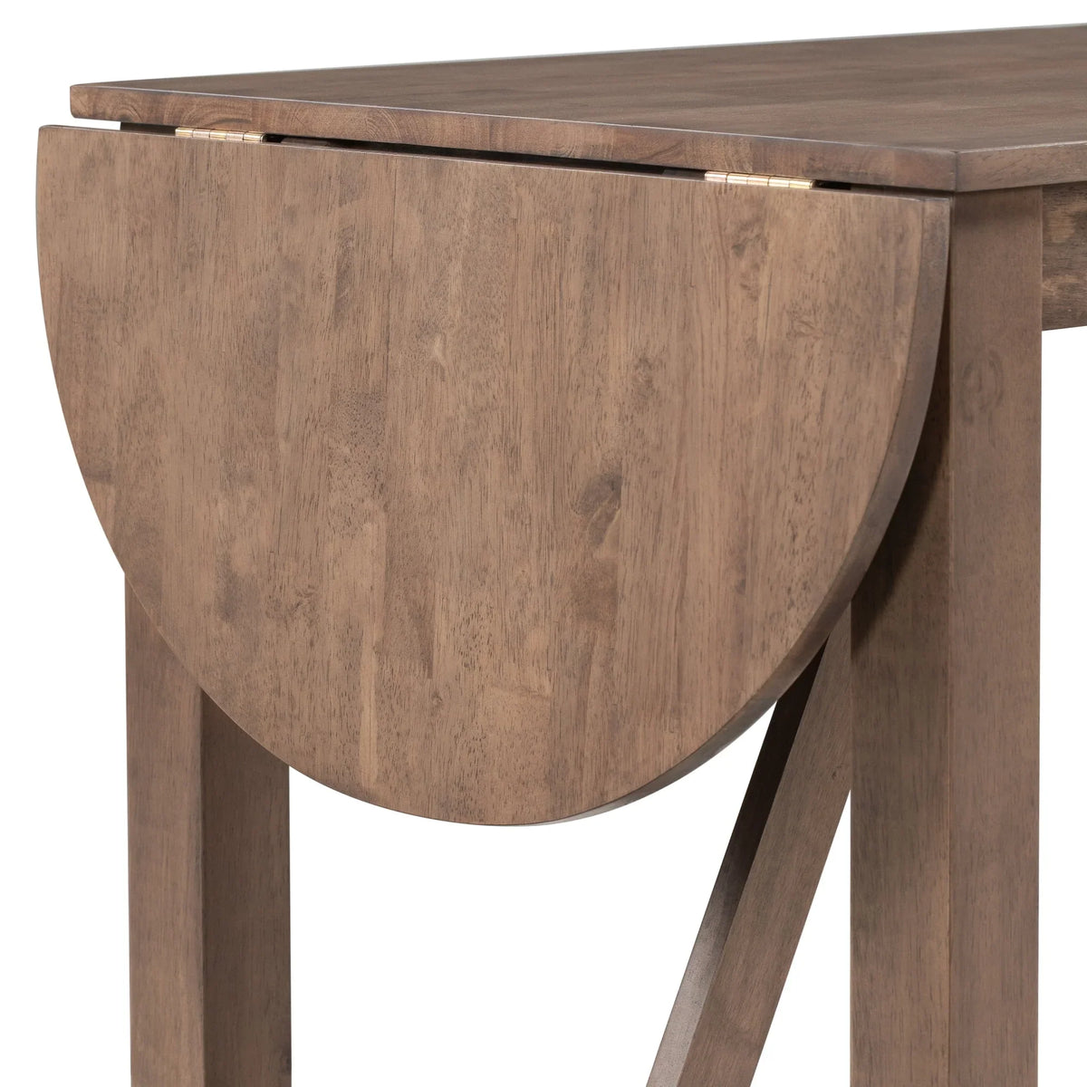 Nouveauté 2026 – Ensemble de salle à manger pliant 3 pièces en bois Harper & Bright Designs : table à abattants et 2 chaises de bar rembourrées, idéal pour les petits espaces, marron