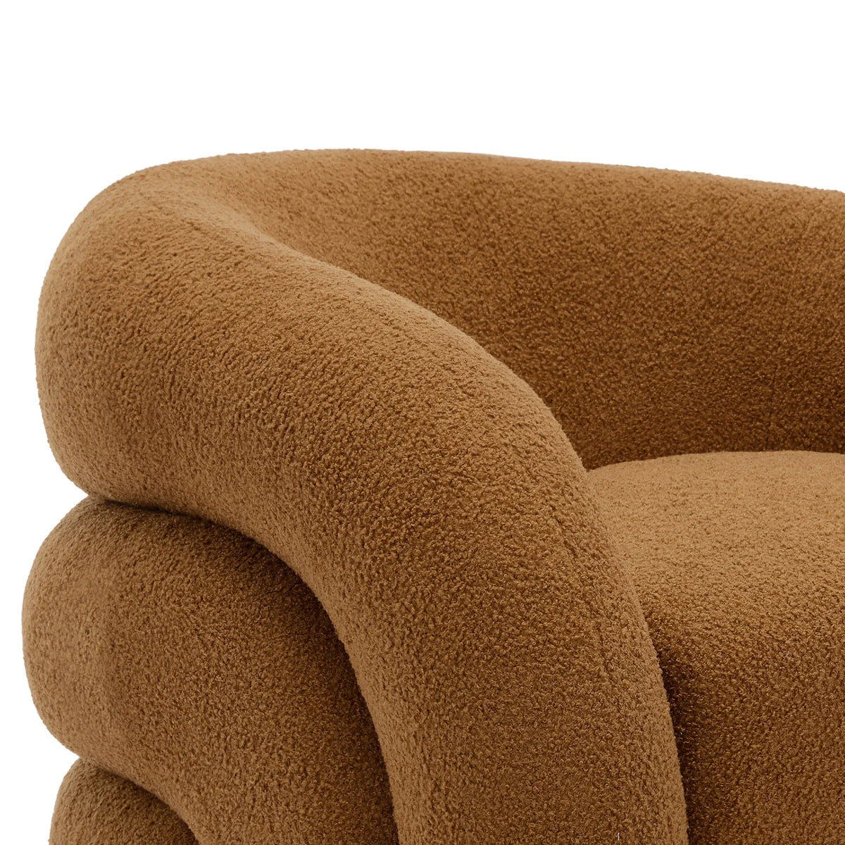 Nouveauté 2026 – Fauteuil pivotant 360" pour salon, fauteuil tonneau bouclé, canapé une place, fauteuil de lecture, vert sauge