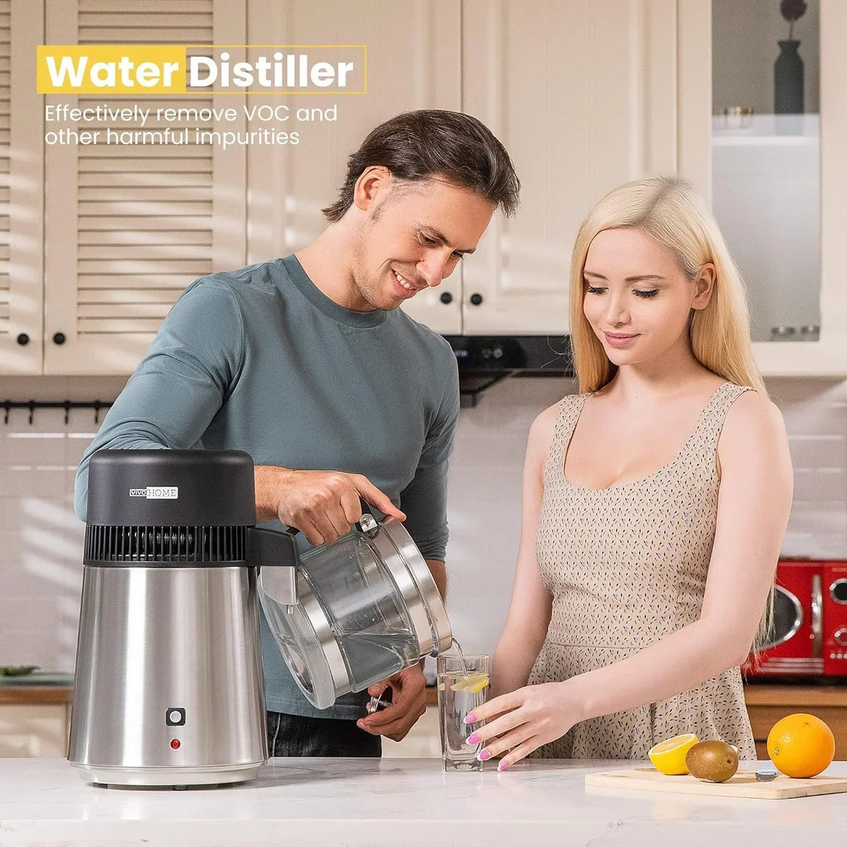 Nouveauté 2026 – Distillerie d'eau de comptoir SPECSTAR , 4 L (1,1 gallon), en acier inoxydable 304, avec filtre purificateur et interrupteur intelligent, idéale pour la maison ou le bureau