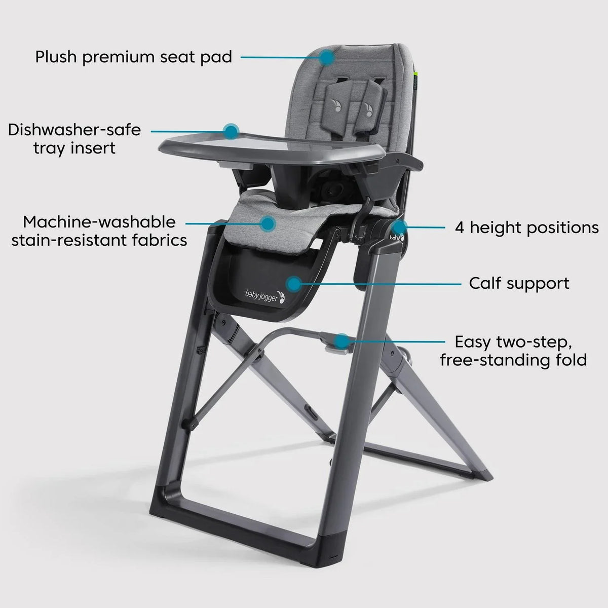 Nouveauté 2026 – Chaise haute Baby Jogger City Bistro . Graphite. 1 unité