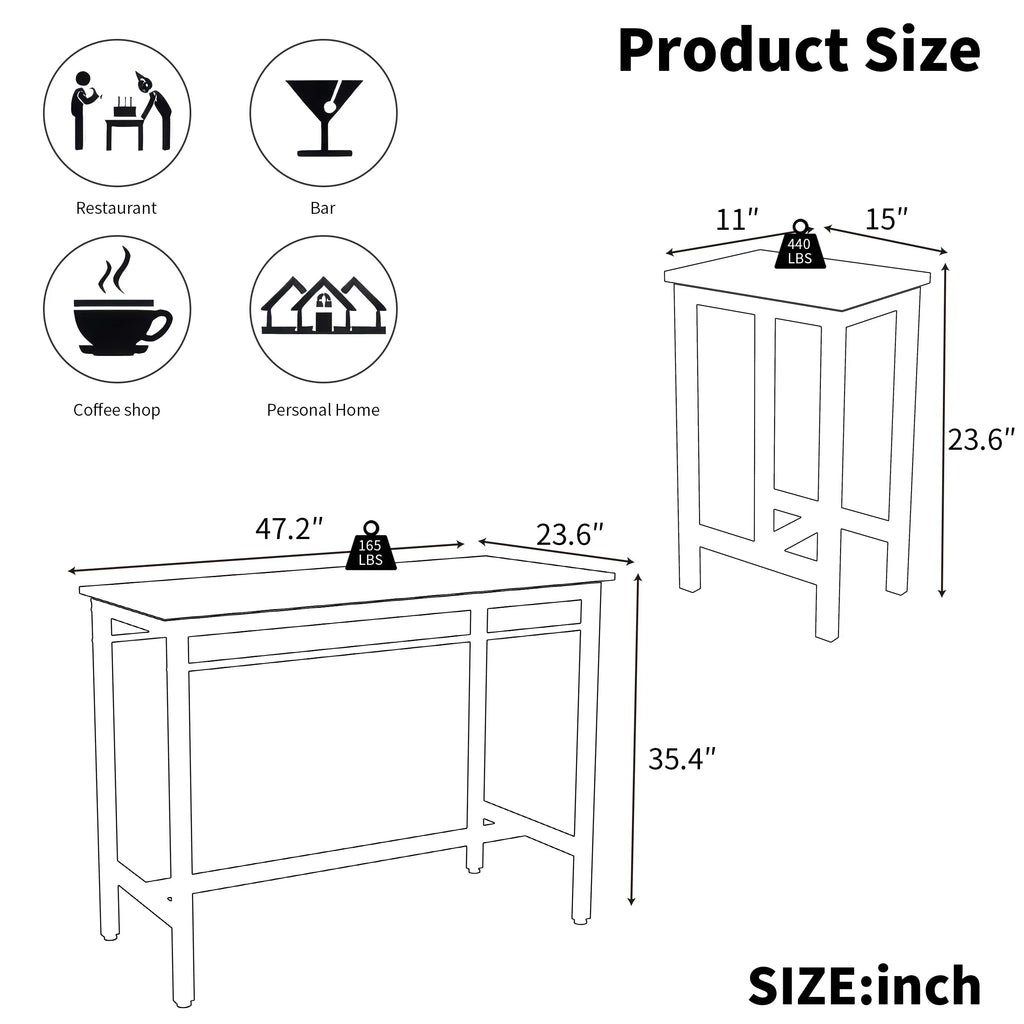 Nouveauté 2026 – Ensemble de table haute 5 places , table de bar et tabourets assortis, table à manger minimaliste avec tabourets sans dossier, ensemble table et chaises de bar avec plateau en bois pour cuisine, appartement ou bistrot - Gain de place