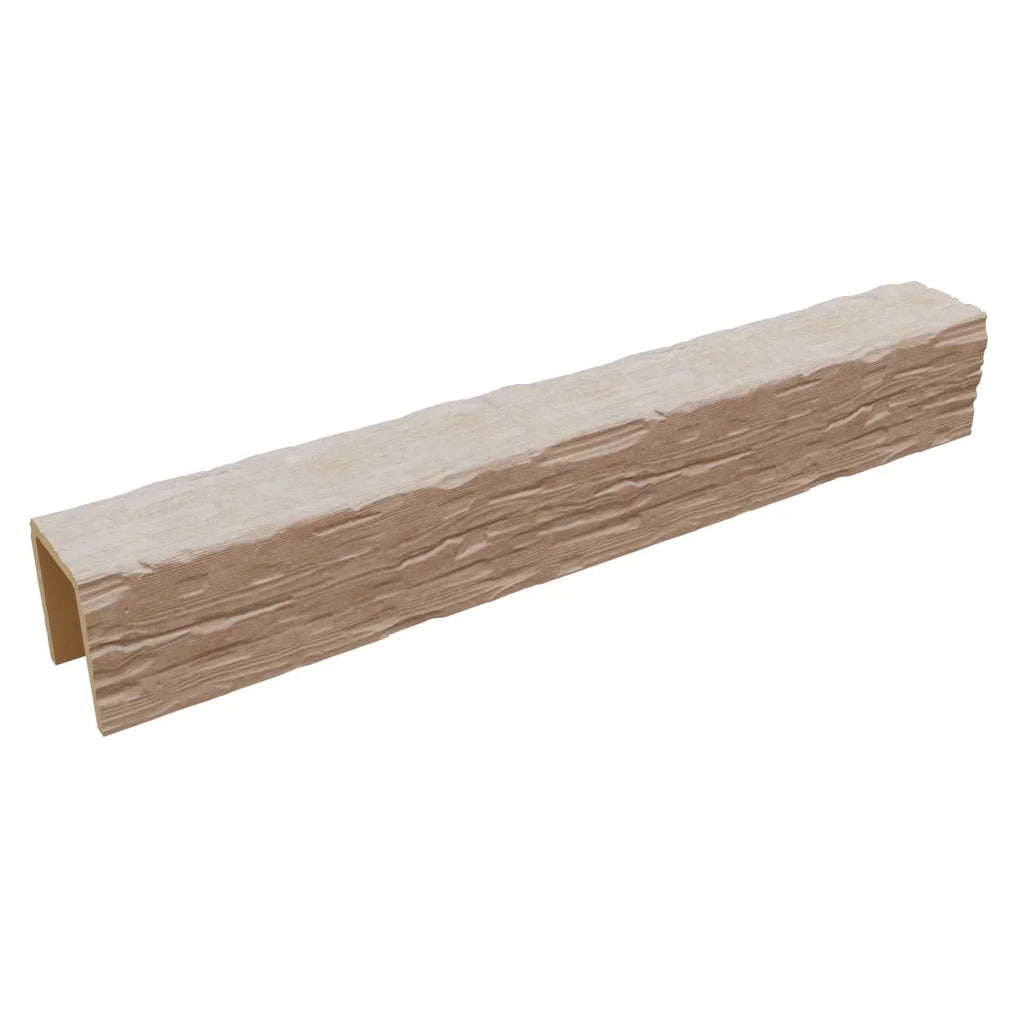 Nouveauté 2026 – Ekena Millwork 3 1/2 po L x 3 1/2 po H x 120 po P 3 côtés (poutre en U) Bois de récupération HeritageTimber Faux bois Poutre de plafond, Brun Kona