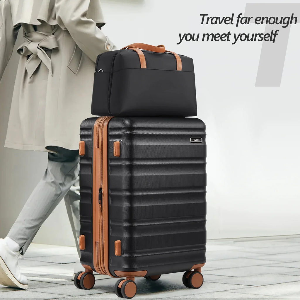 Nouveauté 2026 – Ensemble de bagages MIUSSE , 3 pièces : valise cabine 20 pouces à roulettes, coque rigide 100 % PC avec serrure TSA, conforme aux normes des compagnies aériennes, avec sac à dos de voyage pour hommes et femmes