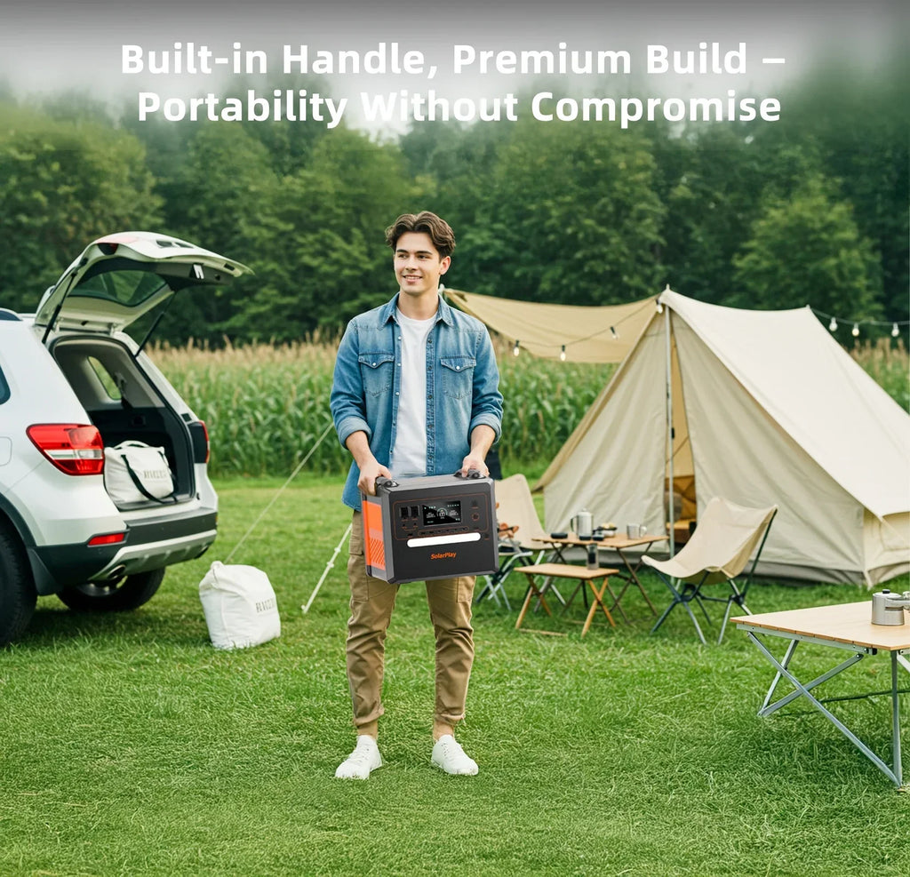 Nouveauté 2026 – Générateur solaire Solarplay 2400 W (4800 W en crête), avec panneau solaire de 400 W et batterie LiFePO4 portable de 2160 Wh, idéal pour le camping, la maison et les véhicules de secours
