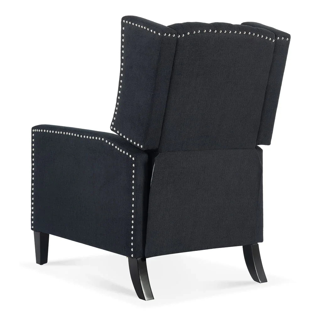 Nouveauté 2026 – Fauteuil d'appoint Triple Tree Modern en tissu, mousse et bois massif, imprimé, garniture cloutée, beige