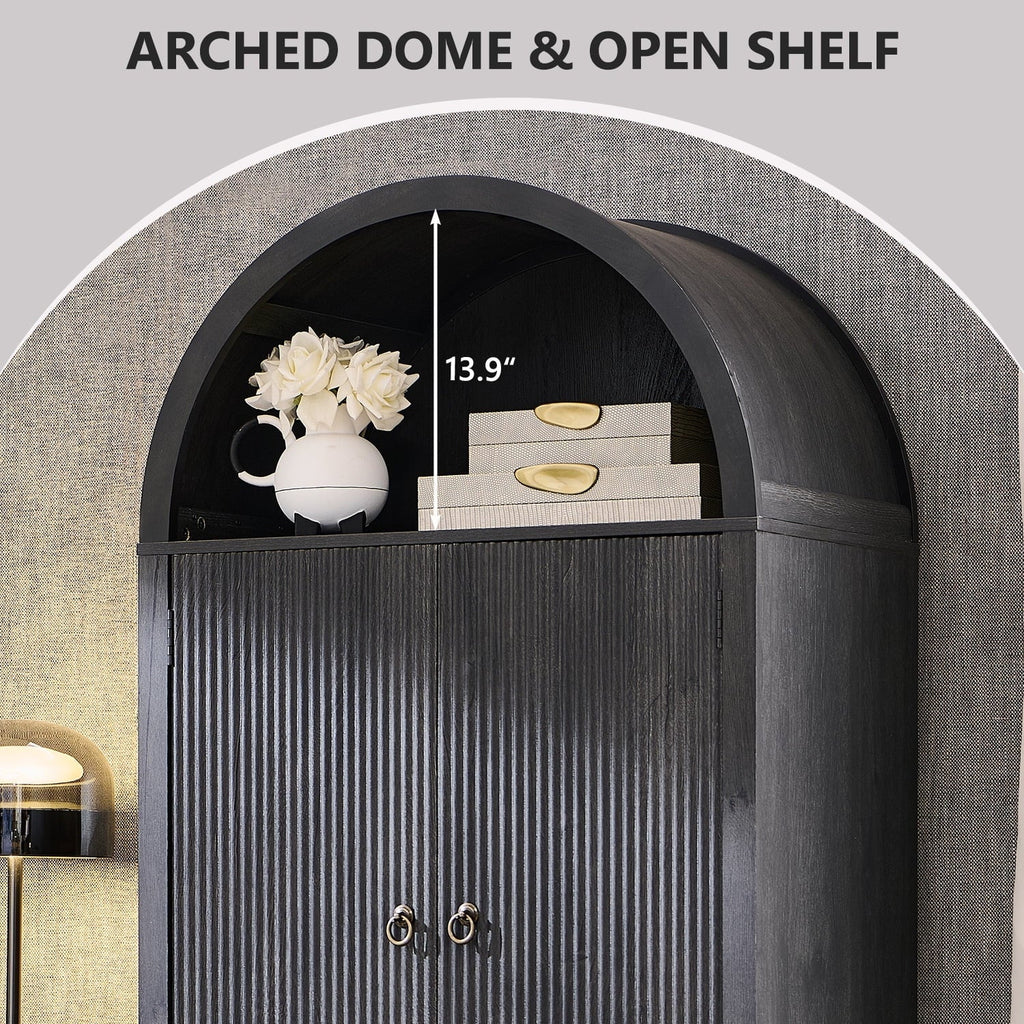 Nouveauté 2026 – Armoire de rangement de cuisine IFGET , 180 cm de haut, style arqué, avec étagères réglables, idéale pour la cuisine et la salle à manger