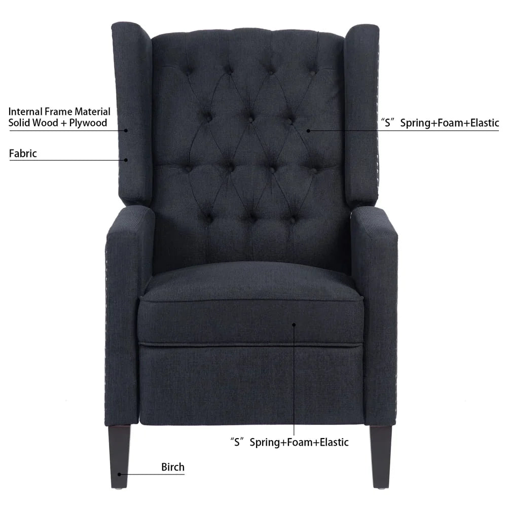 Nouveauté 2026 – Fauteuil d'appoint Triple Tree Modern en tissu, mousse et bois massif, imprimé, garniture cloutée, beige