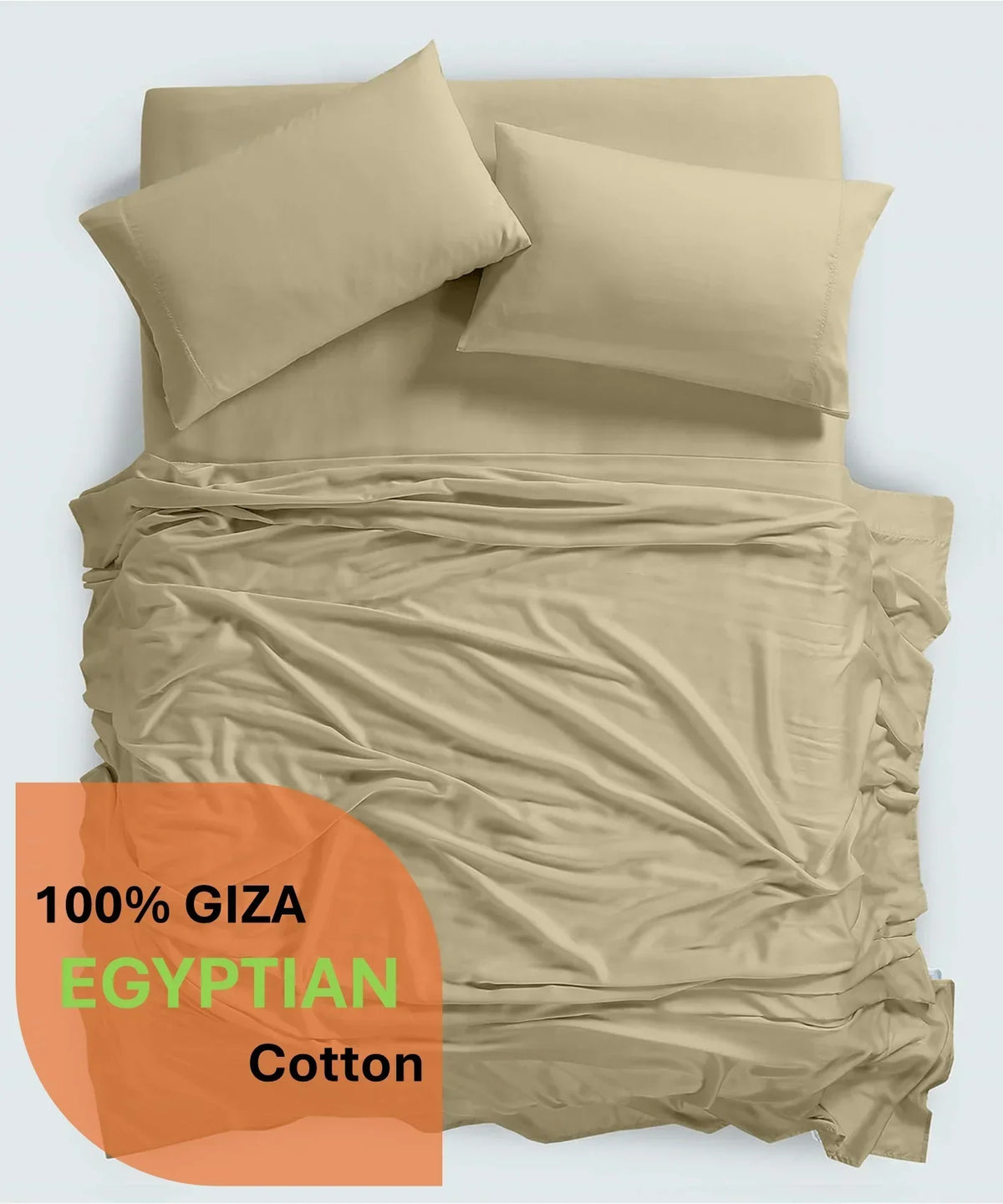 Nouveauté 2026 – Parure de lit 4 pièces en coton égyptien Giza 100 % (600 fils/cm²), drap-housse à bonnet profond de 38 cm, satin doux et respirant - Noir, 1 place