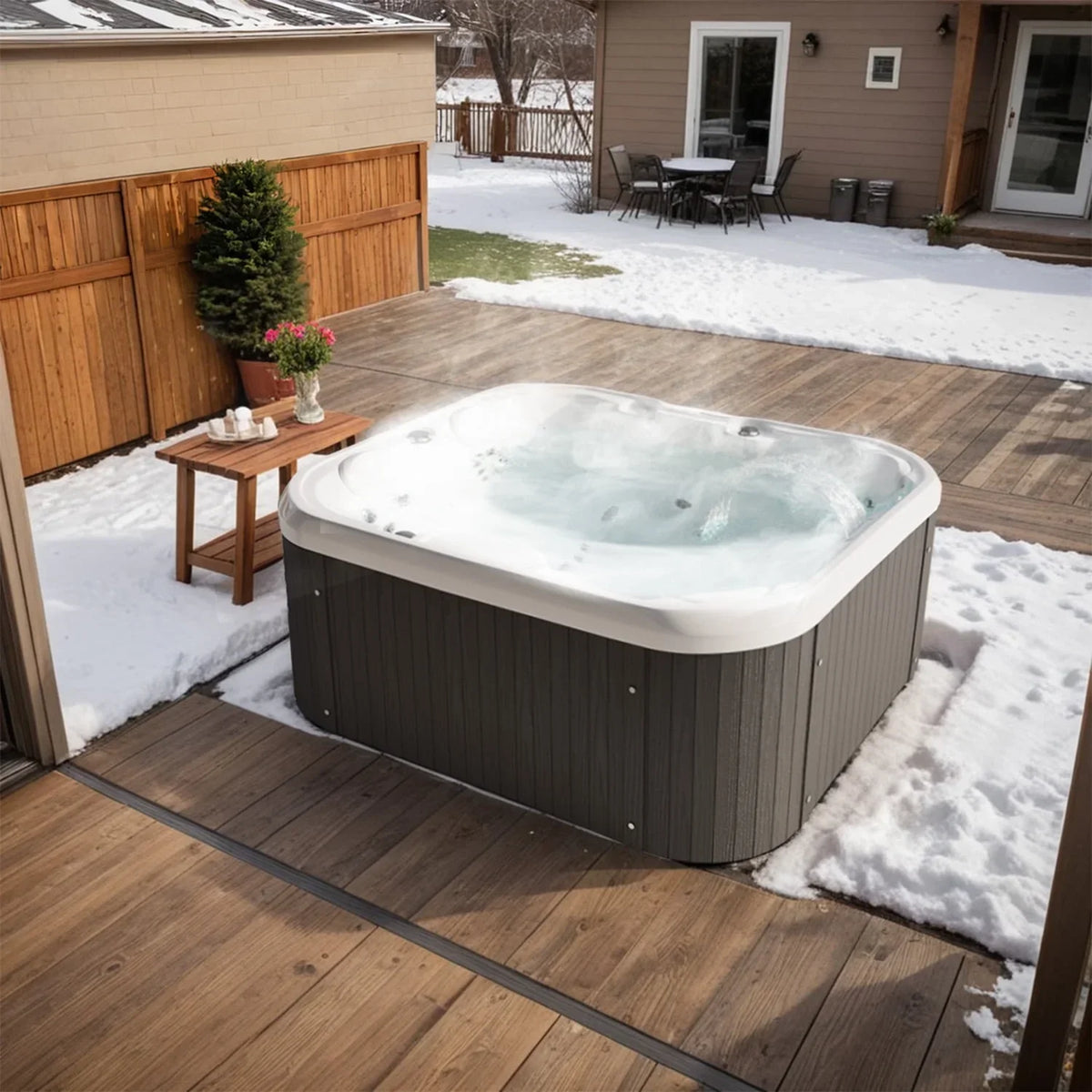 Nouveauté 2026 – Spa extérieur Patiowell 2 places , 41 jets de massage, éclairage LED, système de purification d'eau intégré, 900 L, noir