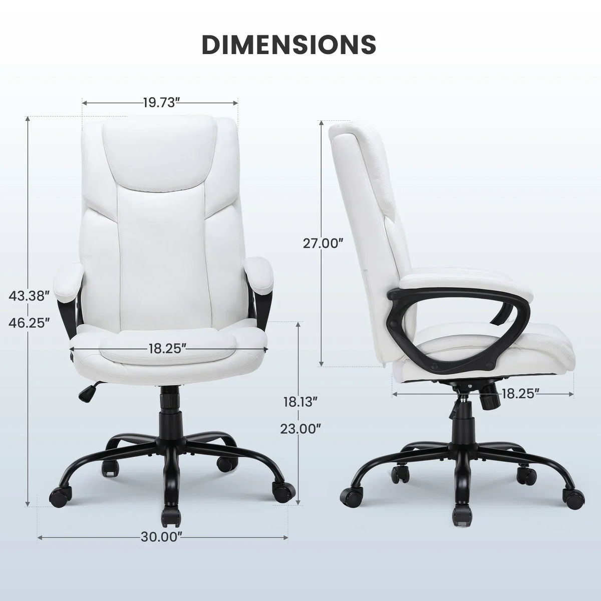 Nouveauté 2026 – Fauteuil de bureau ergonomique Mainstays Executive à dossier haut en cuir noir