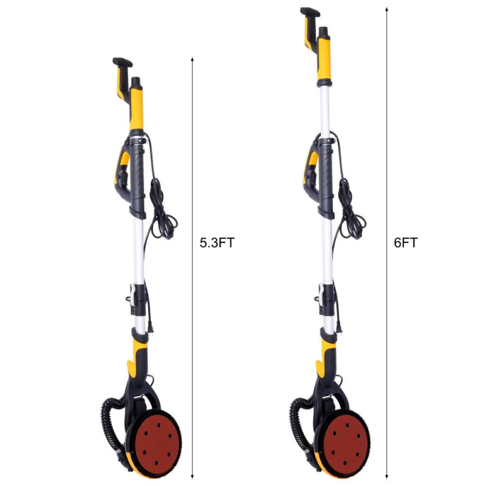 Nouveauté 2026 – Ponceuse à cloisons sèches Drywall , ponceuse électrique 780 W avec aspiration des poussières, moteur 6,5 A, ponceuse à sols sans poussière avec vitesse variable 900-1800 tr/min, lumière LED, poignée extensible et pliable