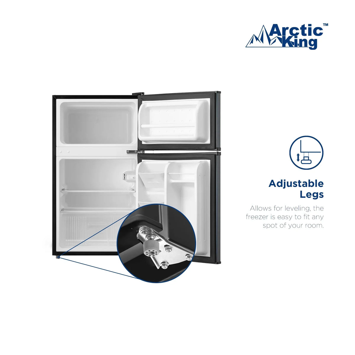 Nouveauté 2026 – Mini-réfrigérateur à deux portes Arctic King 3,2 pi³ avec congélateur, acier inoxydable, E-Star