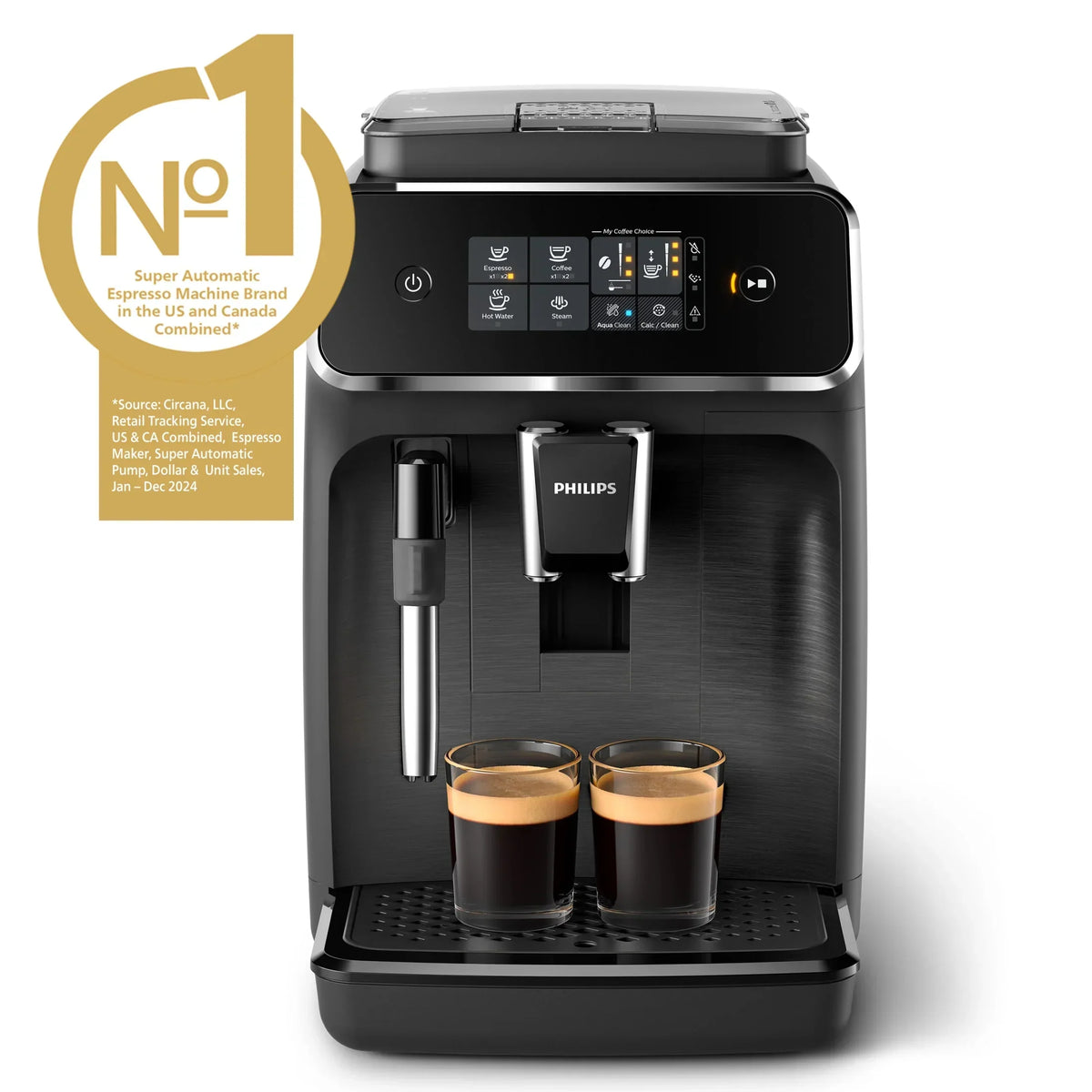 Nouveauté 2026 – Machine à expresso et à café entièrement automatique Philips 2200 avec mousseur à lait, noire