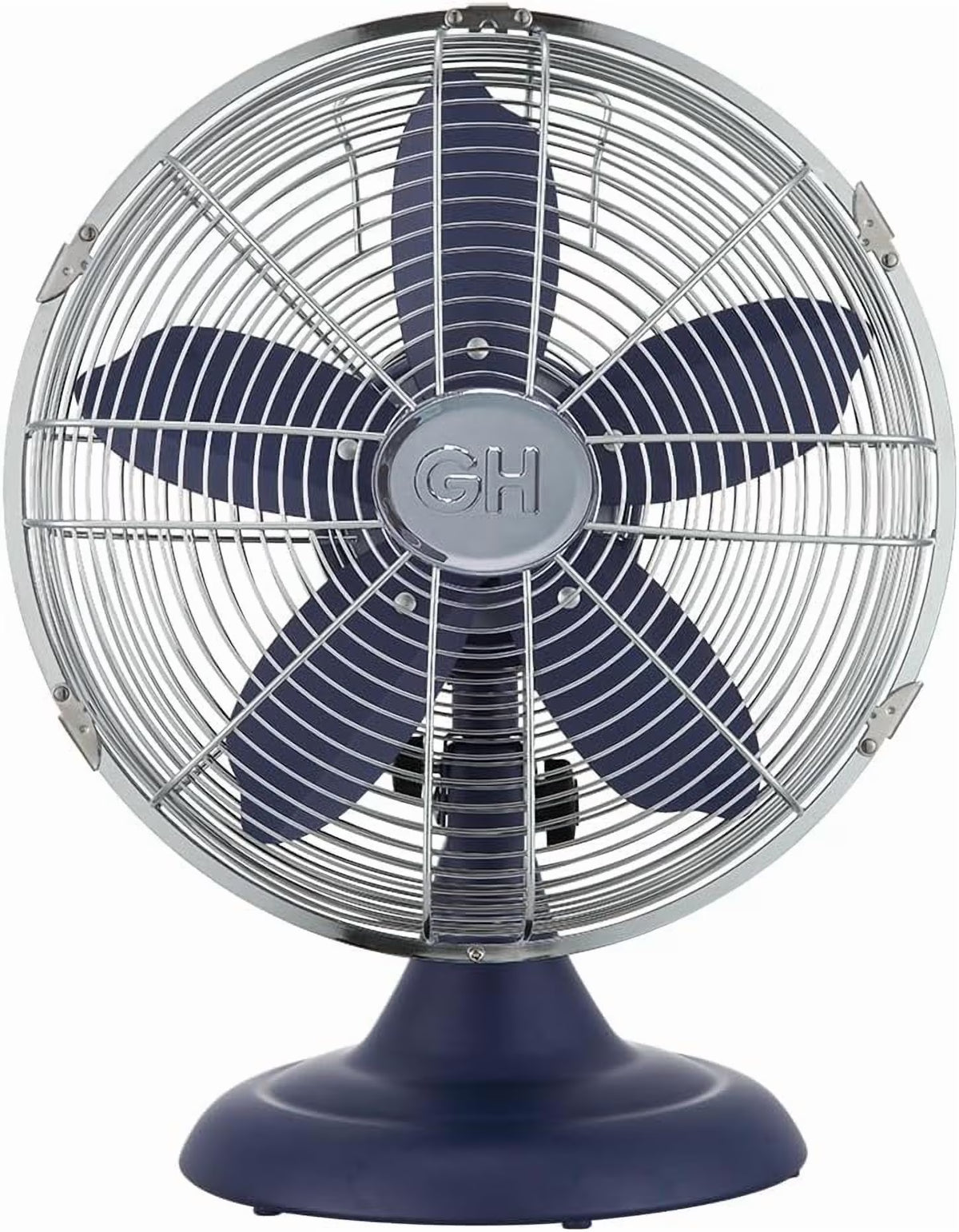 Nouveauté 2026 – Ventilateur de table rétro tout métal Good Housekeeping (92618) avec 3 vitesses, large oscillation et poignée de transport