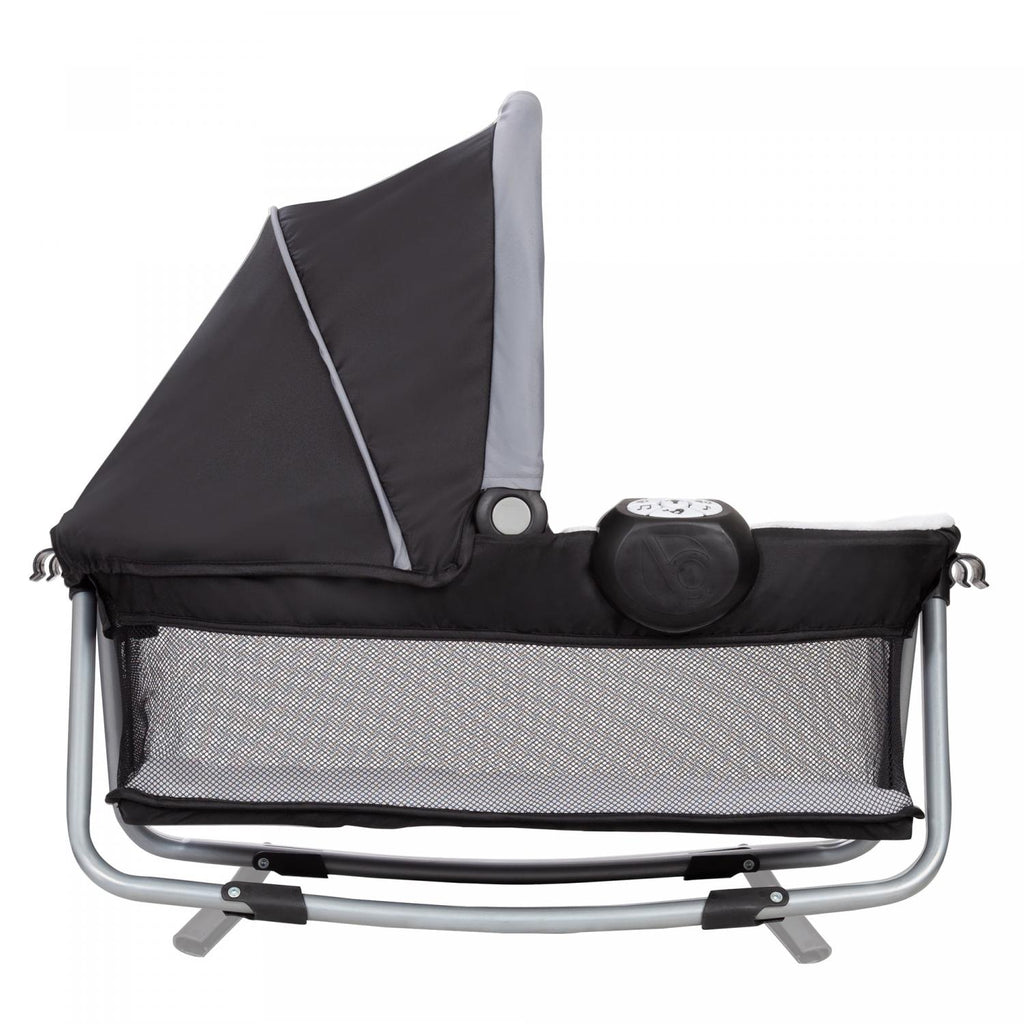 Nouveauté 2026 – Parc pour bébé Simply Smart Nursery Center de Baby Trend avec berceau et sac de transport - Gris murmure