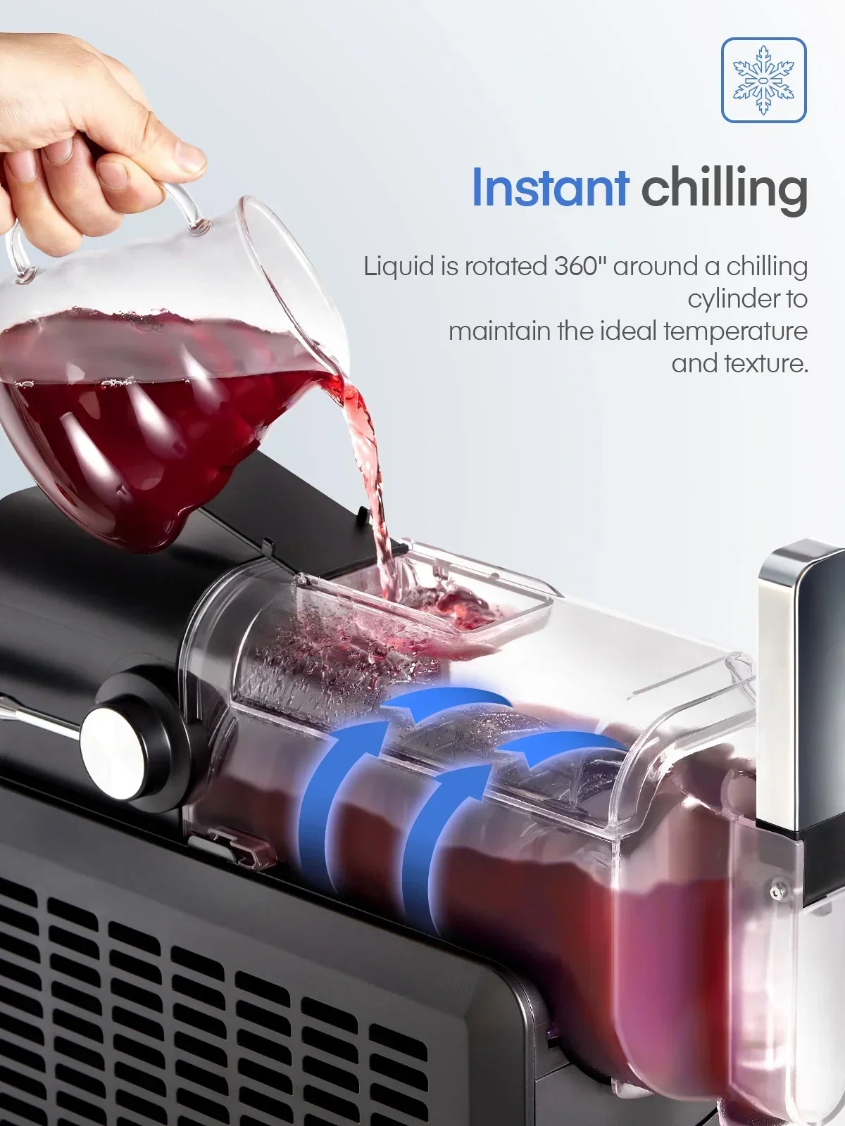 Nouveauté 2026 – Machine à granita 5 en 1 , sans glace, prête en 15 minutes, autonettoyante, idéale pour la maison. 5 programmes prédéfinis pour préparer des margaritas glacées, des frappés, des milkshakes et bien plus encore. Disponible chez FOHERE