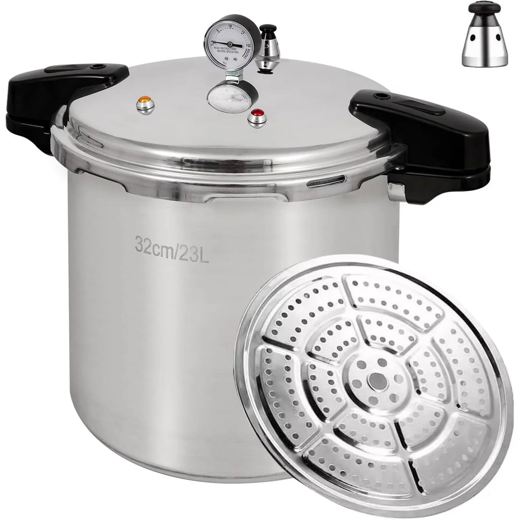 Nouveauté 2026 – Autocuiseur UNIFULL 24 pintes/23 litres , avec manomètre, soupape de sécurité (15 PSI) et joint d'étanchéité
