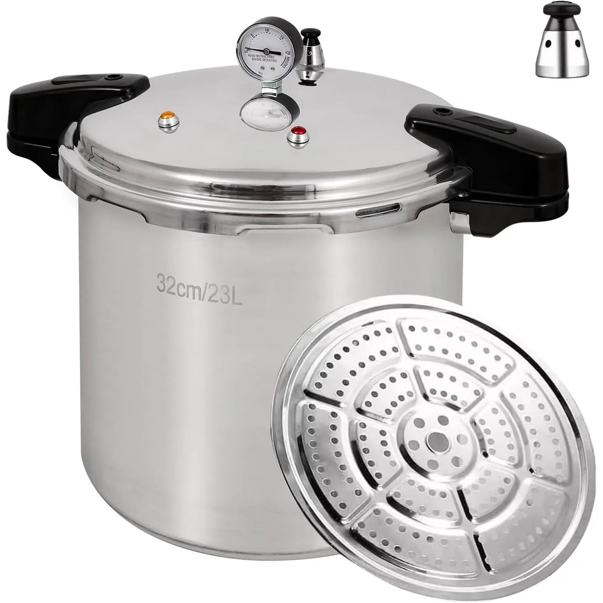 Nouveauté 2026 – Autocuiseur UNIFULL 24 pintes/23 litres , avec manomètre, soupape de sécurité (15 PSI) et joint d'étanchéité