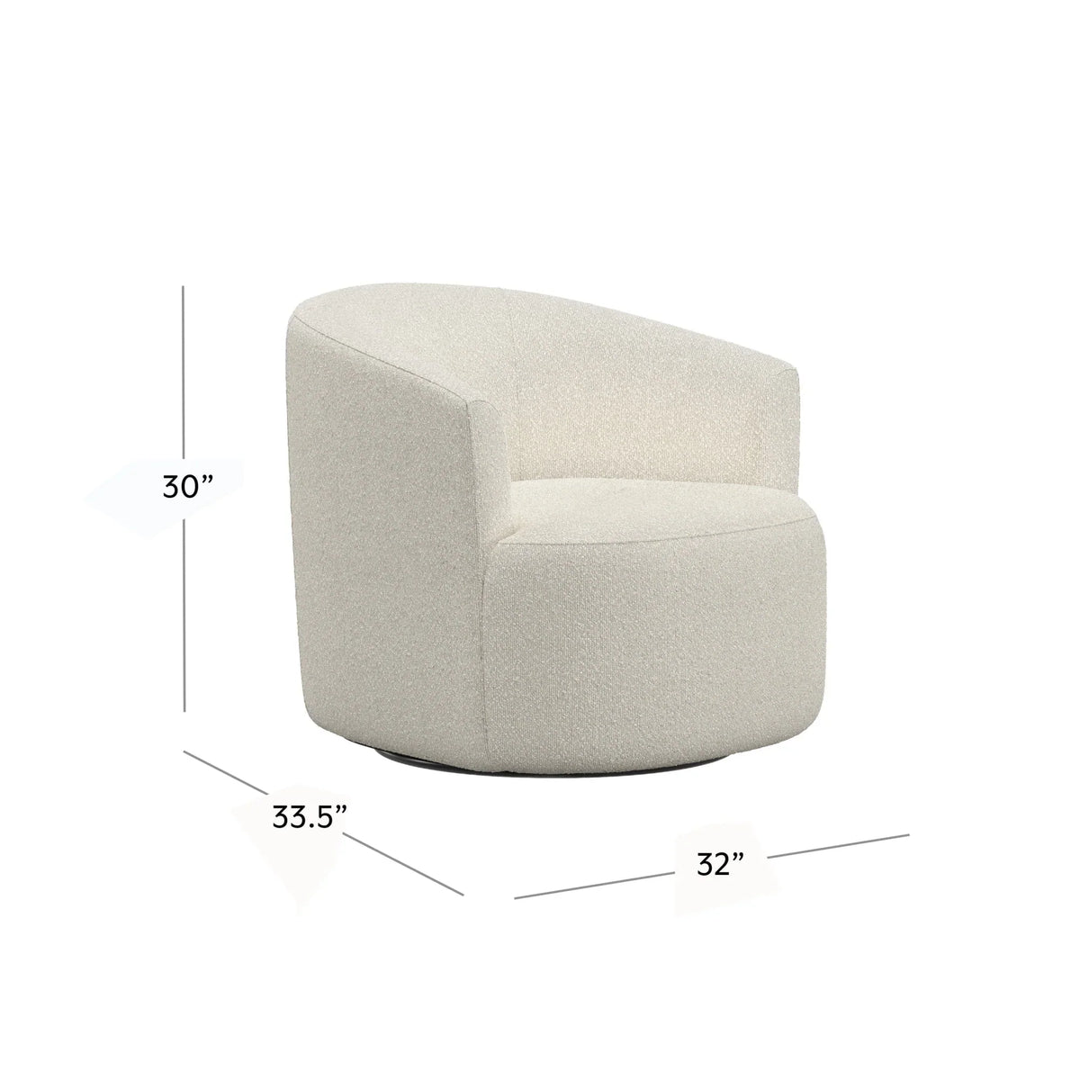 Nouveauté 2026 – Fauteuil pivotant Mainstays Boucle , taupe
