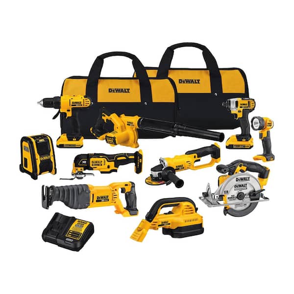 Nouveauté 2026 – Kit combiné d'outils sans fil 20V MAX comprenant 10 outils, 2 batteries 20V 2,0Ah, un chargeur et un sac