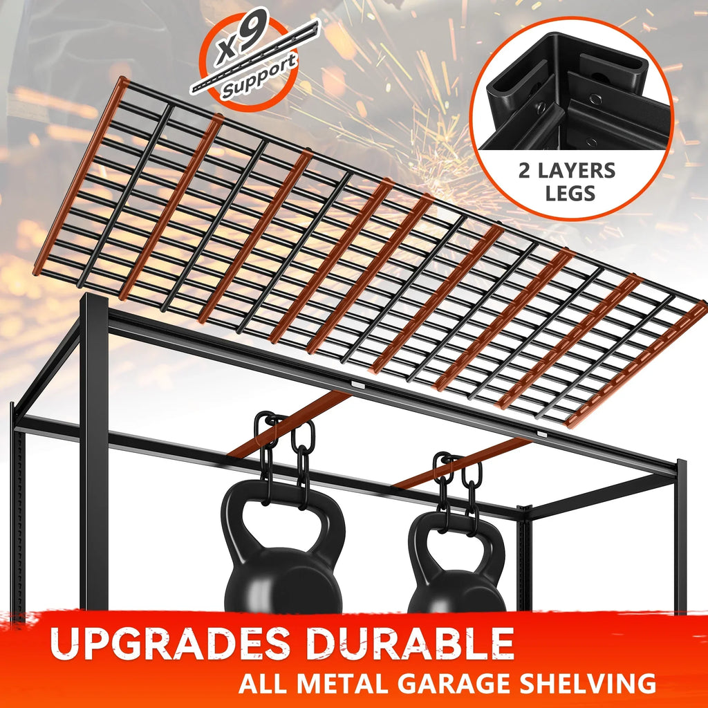 Nouveauté 2026 – Étagère de garage REIBII , 152 cm (L) x 61 cm (P) x 183 cm (H), robuste, supportant jusqu'à 1360 kg (3000 lb), réglable, 5 niveaux, en métal