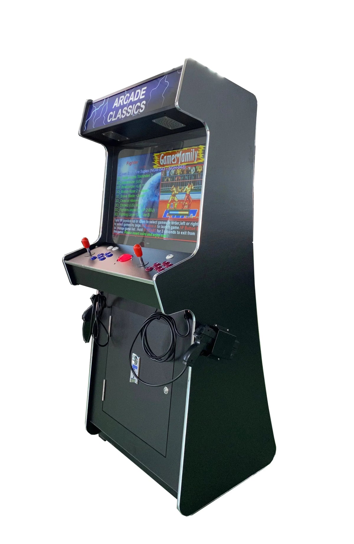 Nouveauté 2026 – Borne d'arcade verticale rétro 2 joueurs avec 2 pistolets, 4600 jeux, noire