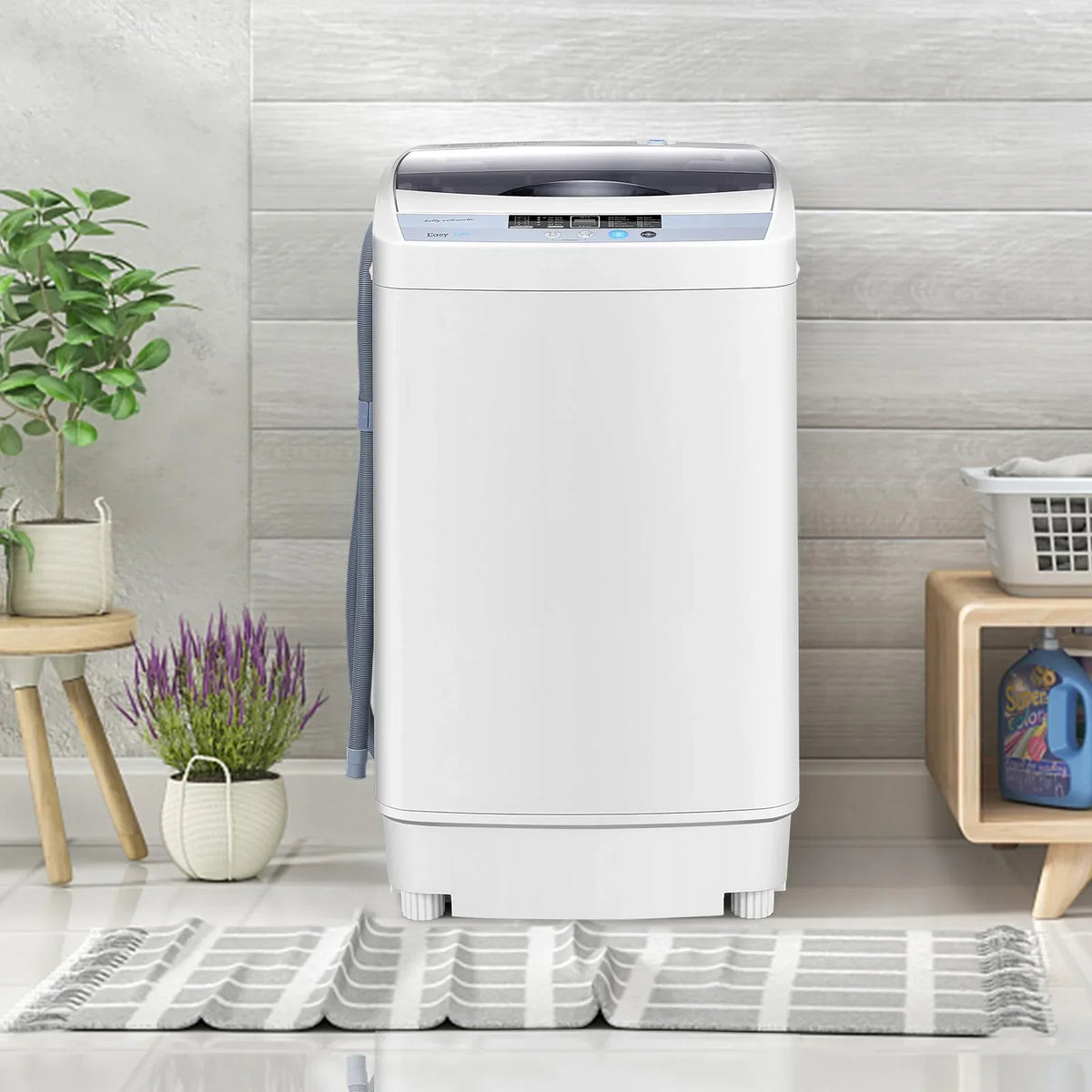 Nouveauté 2026 – Laveuse entièrement automatique Giantex , laveuse compacte de 1,34 pi³ avec 10 programmes, 8 niveaux d'eau et panneau DEL, laveuse et essoreuse portables d'une capacité de 9,92 lb avec pompe de vidange