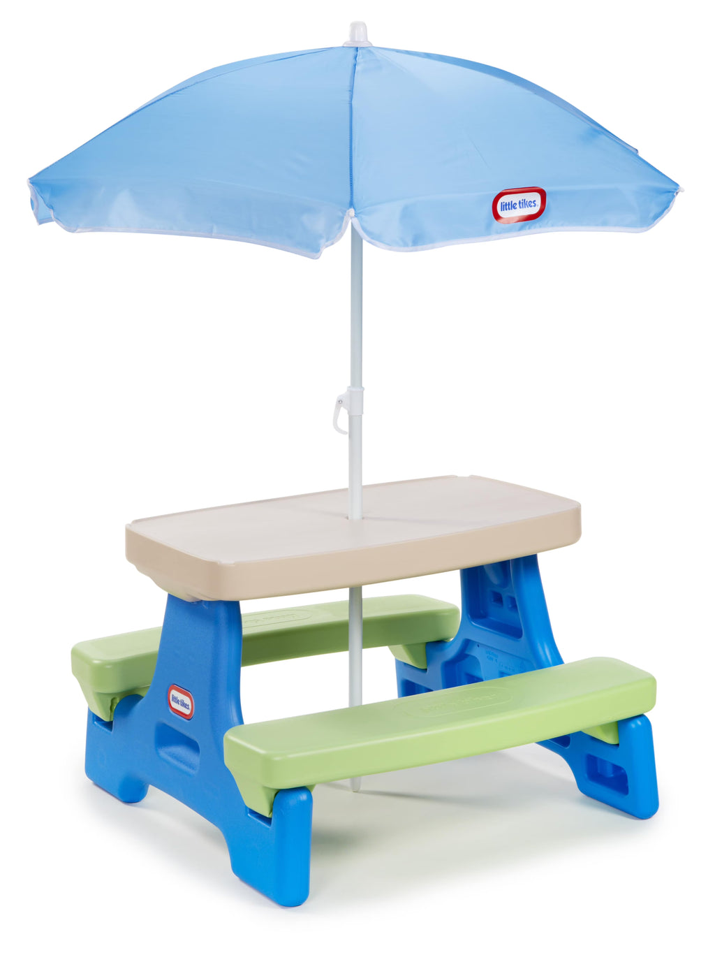 Nouveauté 2026 – Table de pique-nique robuste pour enfants Little Tikes Easy Store, avec parasol, pour l'intérieur et l'extérieur, à partir de 2 ans
