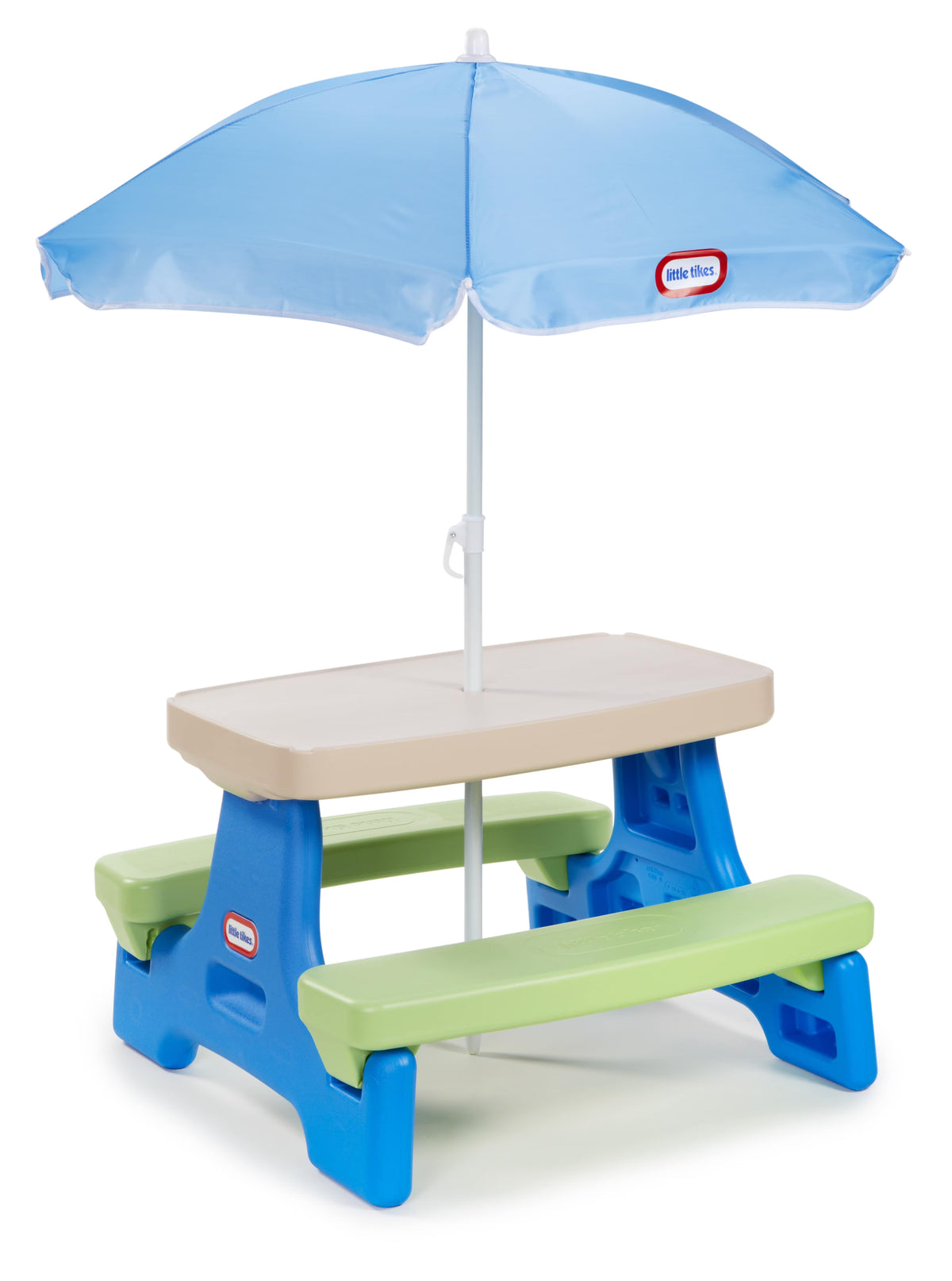 Nouveauté 2026 – Table de pique-nique robuste pour enfants Little Tikes Easy Store, avec parasol, pour l'intérieur et l'extérieur, à partir de 2 ans