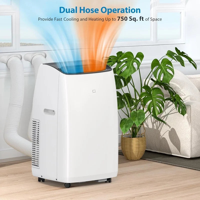 Nouveauté 2026 – Climatiseur portable , 14 000 BTU, idéal pour les pièces jusqu'à 70 m², avec chauffage, mode nuit, déshumidificateur, ventilateur, télécommande, minuterie 24 h, installation facile pour les chambres, finition noire