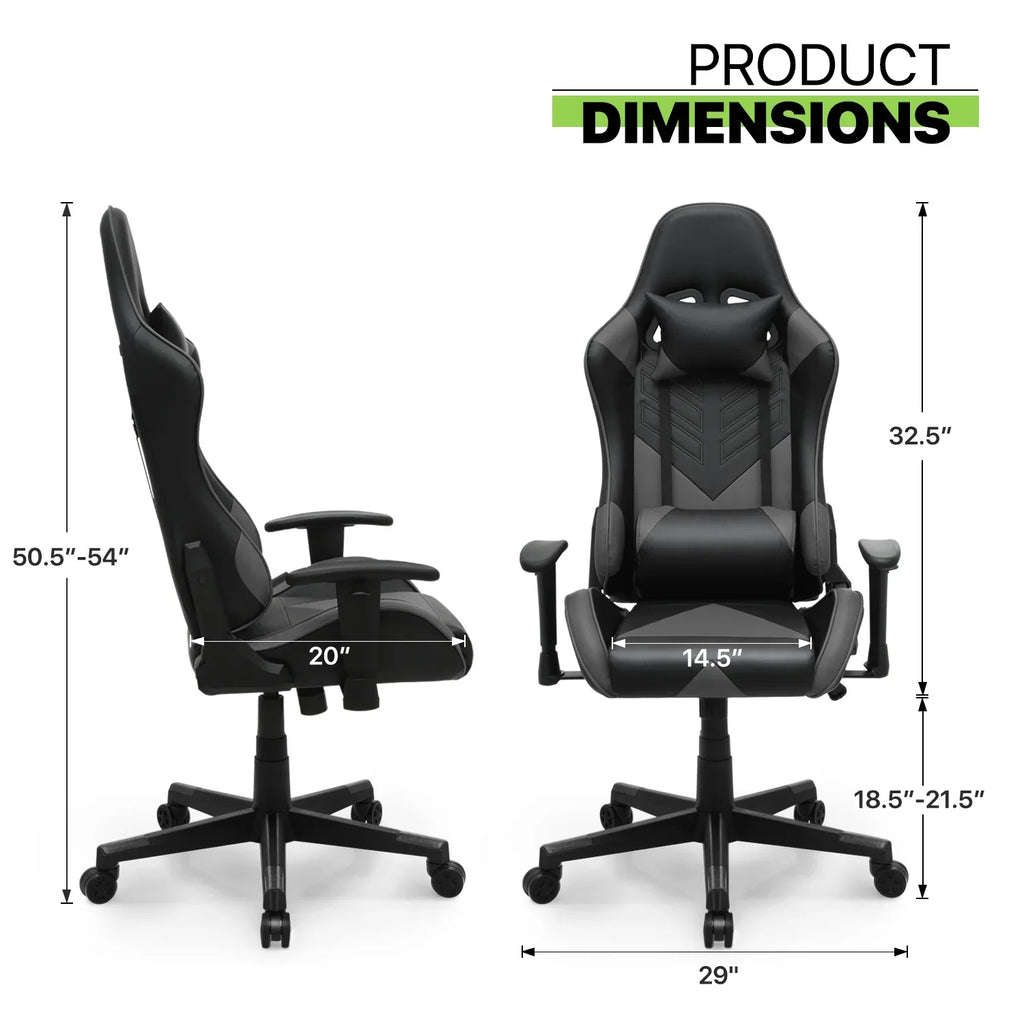 Nouveauté 2026 – Chaise de jeu ergonomique Magshion , chaise de jeu confortable, chaise de bureau en cuir, chaise de jeu pivotante et réglable, bleue