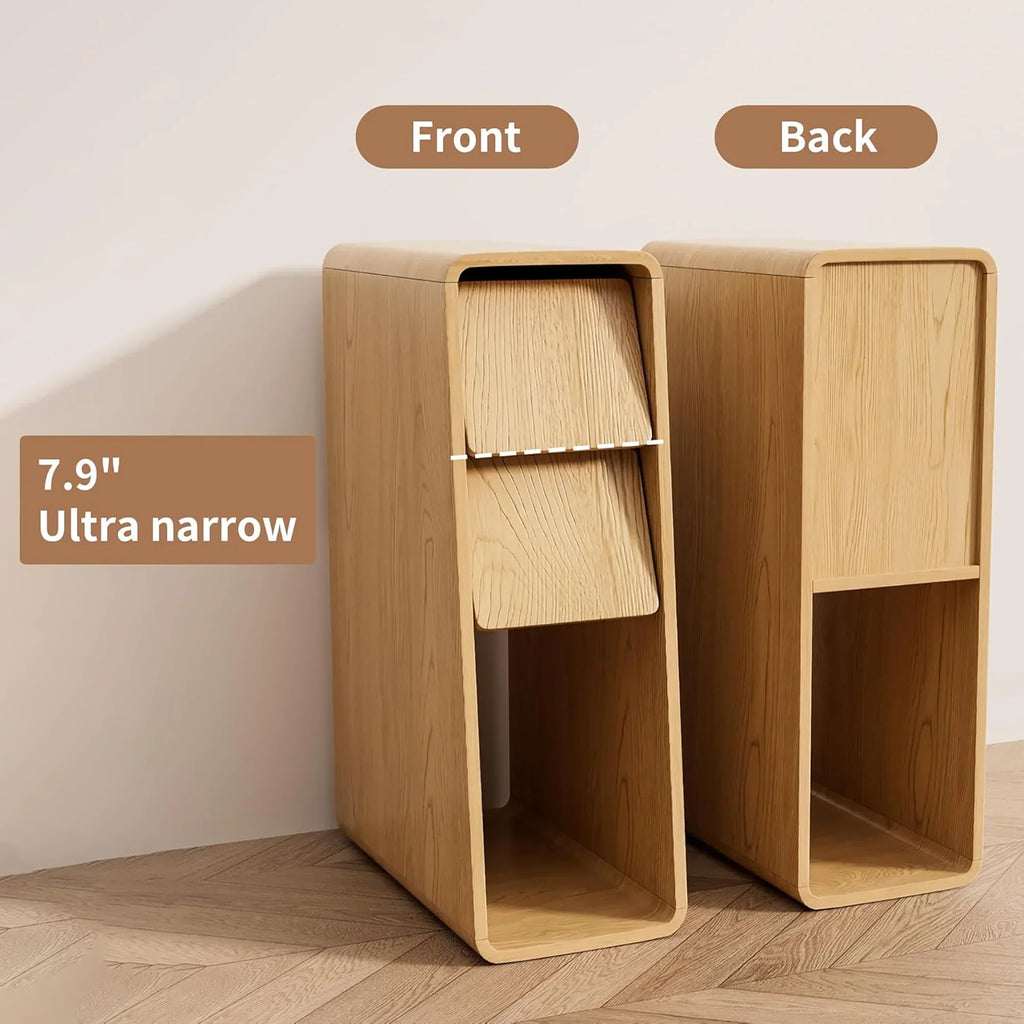 Nouveauté 2026 – Ensemble de 2 tables de chevet étroites Narrow avec tiroirs, table d'appoint fine cannelée avec rangement pour petits espaces