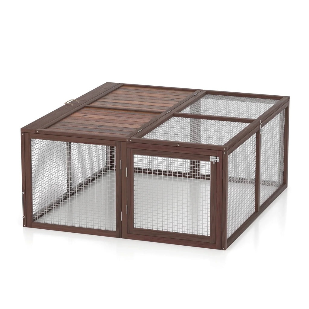 Nouveauté 2026 – Poulailler portable , clapier, cage d'extérieur en bois pour petits animaux (lapins, canards, poussins, cailles), aucun assemblage requis